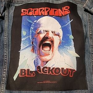 Levis Red Tab Jeans Slim Fit Denim Trucker Jacket Scorpions Blackout Patch